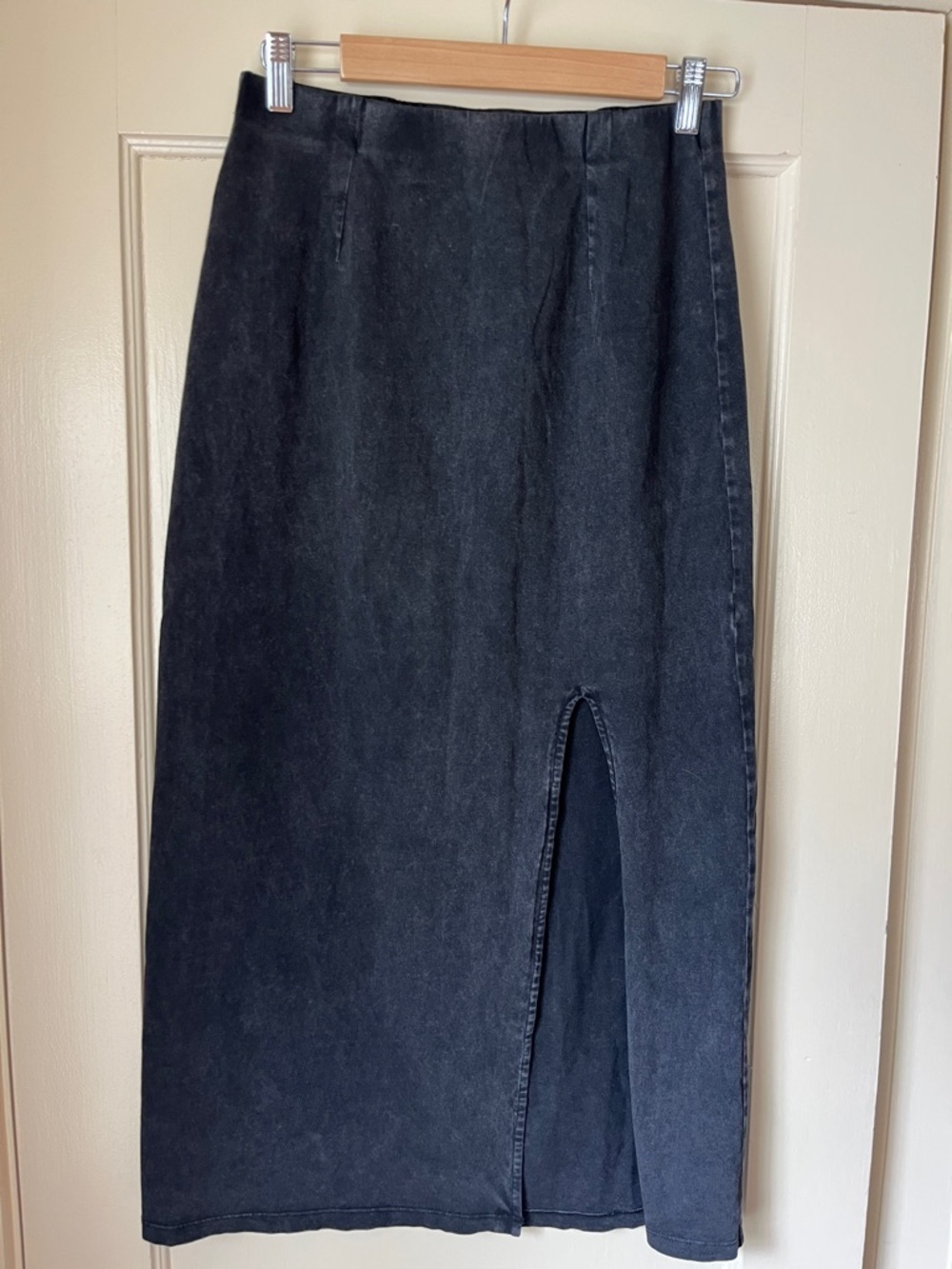 Z Supply Black Midi Skirt with Center Slit
